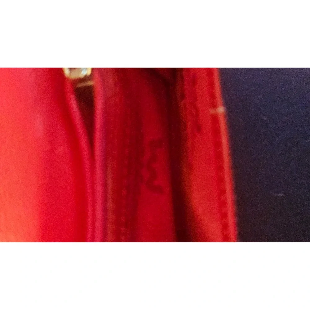 MCM Munchen Red Patent Leather Bifold Wallet with Logo Plaque and Box